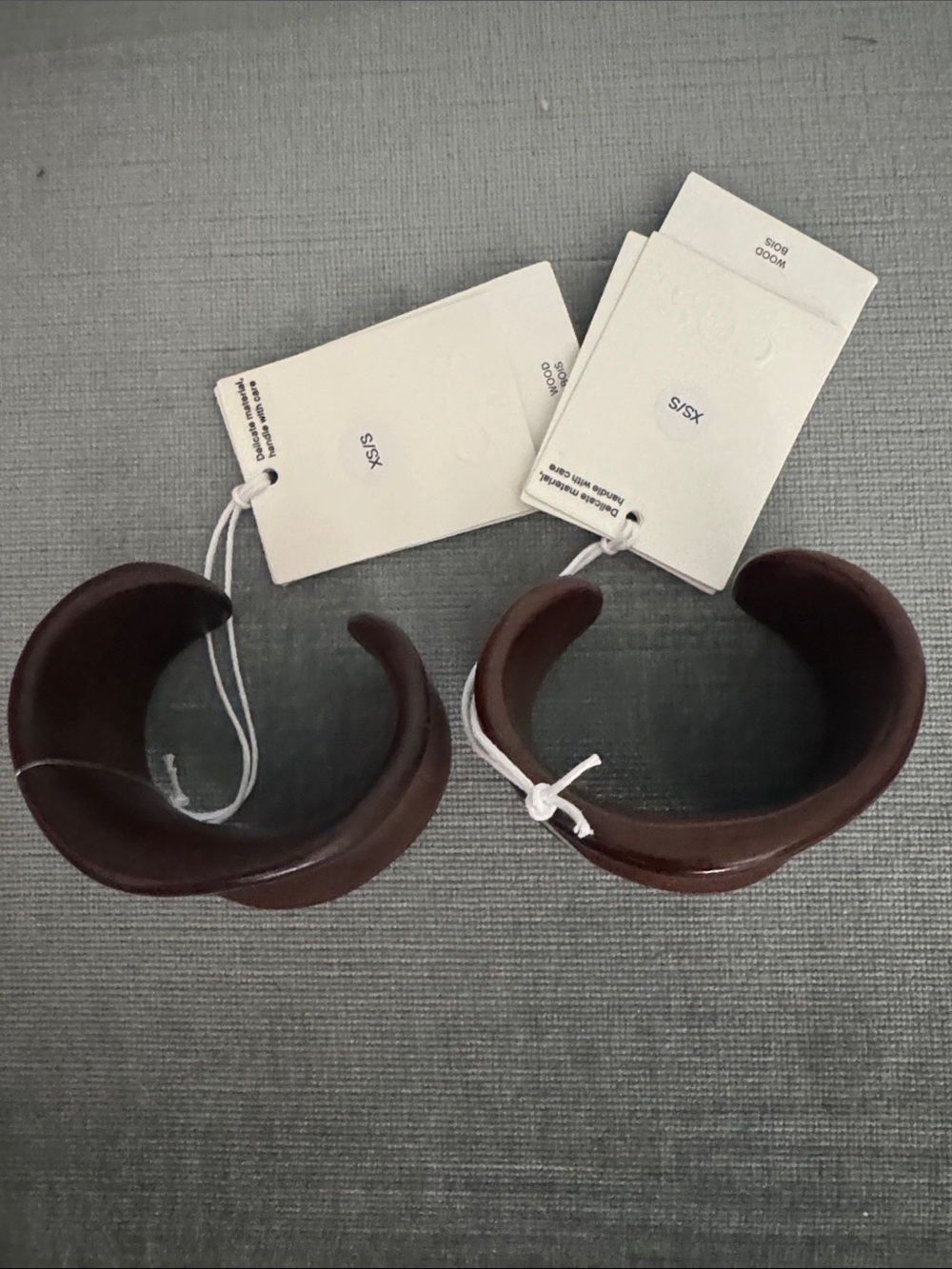 COS Dark Brown wood braclet Cuffs - Picture 2 of 8
